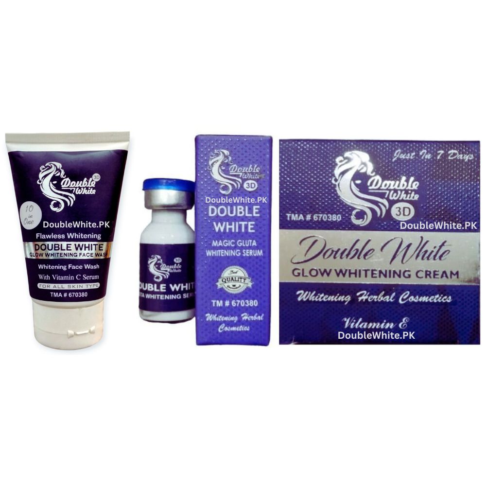 Double White Face Wash Serum Cream Bundle