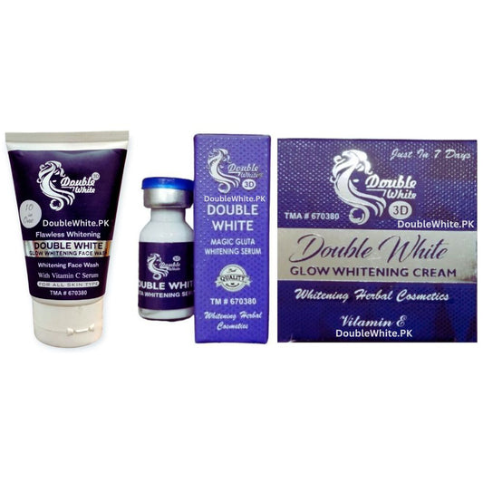 Double White Face Wash Serum Cream Bundle