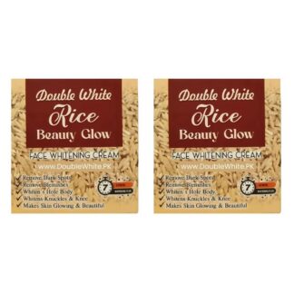 Double White Rice Whitening Cream Pack of 2 for glowing and soft skin available at DoubleWhite.pk - Natural rice extract formula - WhatsApp 03051683135